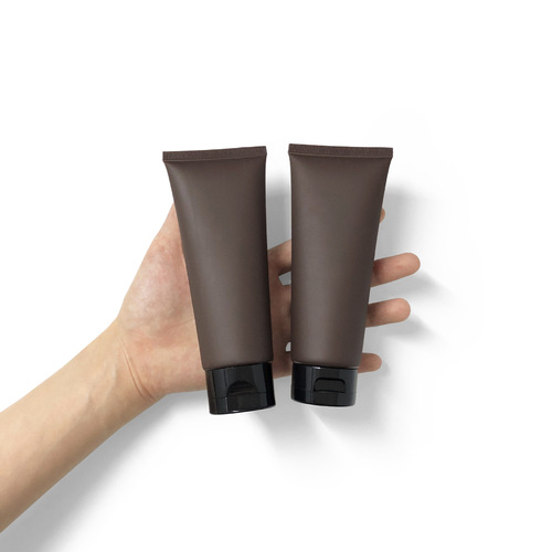 【】100g Brown Cosmetic Soft Tube Packaging Plastic Sanding Flip Top Tube Manufacturer Direct Sale
