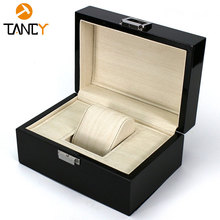 高檔黑檀木質首飾手表盒 高端手表手鏈包裝盒烤漆手表盒子