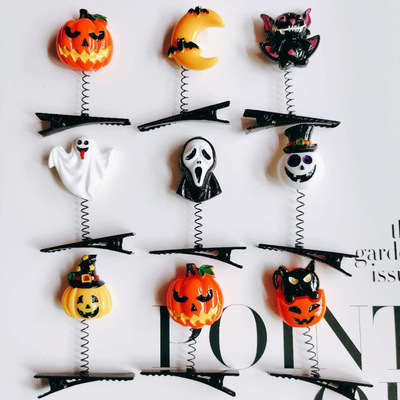 2020万圣节发夹新款树脂搞怪鬼头发饰头箍儿童节日装扮小发卡礼品|ms