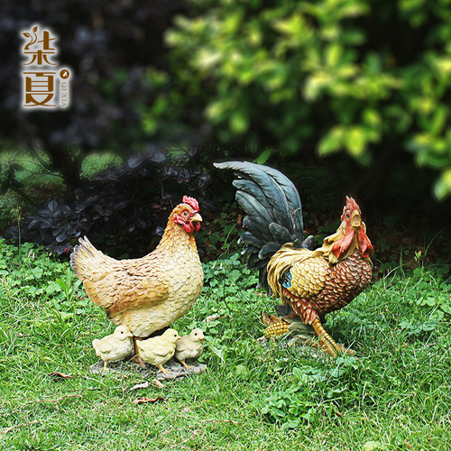 Cross-border Garden Export Farm Chicken Resin Ornament Realistic Animal Chicken Duck Decoration Courtyard Landscape Outdoor Garden