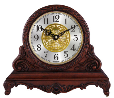 高檔實木座鍾客廳歐式複古鍾表靜音機芯報時鍾T1109