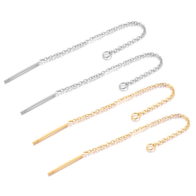 environmental protection Stainless steel Ear line Titanium lady golden O word chain Earrings Optical cross link diy Accessories