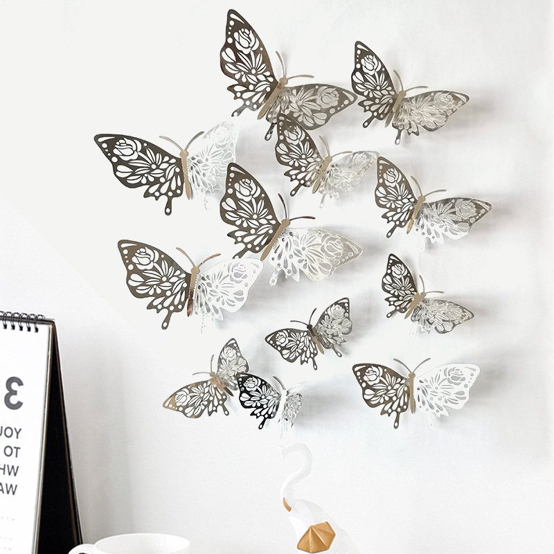 Lindo Mariposa Papel Pegatina De Pared Arte De Pared display picture 3