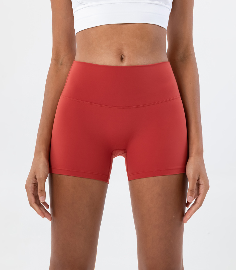 high waist double-sided grinding yoga shorts NSMYY55887