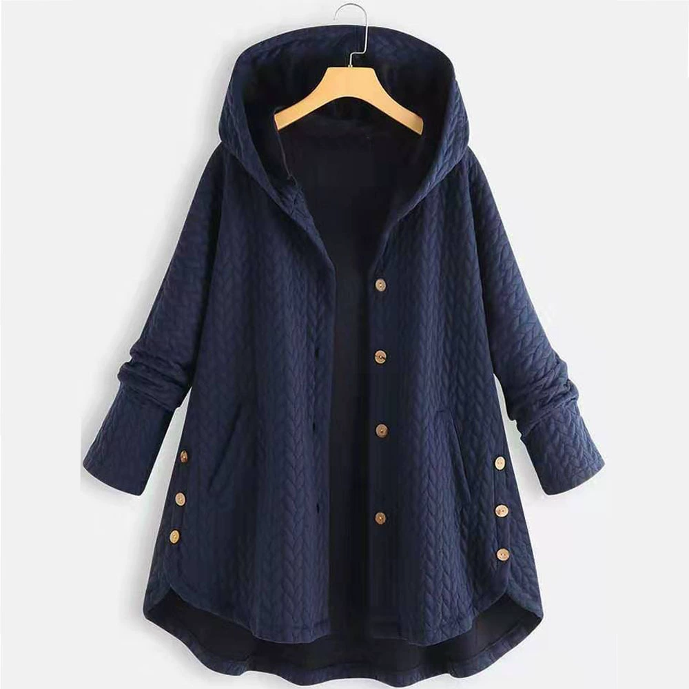 Женское стёганое пальто с капюшоном (CHARM), оверсайз жакет, размеры M–8XL