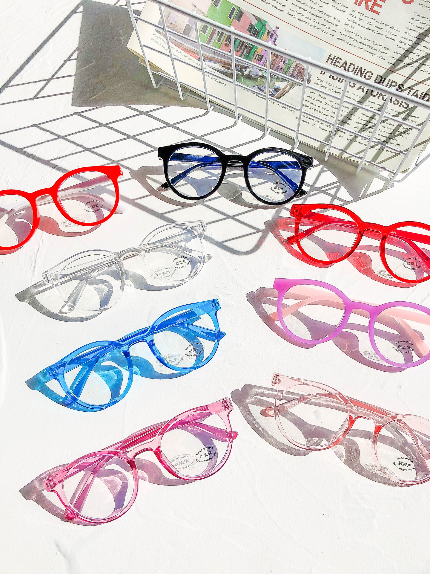 Einfacher Stil Einfarbig Ac Runder Rahmen Vollbild Optische Gläser display picture 1