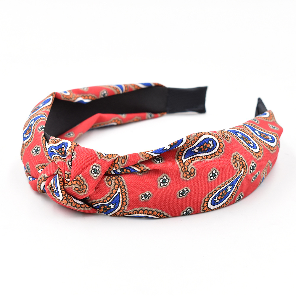 Retro Bohemian Water Drop Pattern Ethnic Headband Fabric Knotted Hair Accessories Wholesale display picture 4