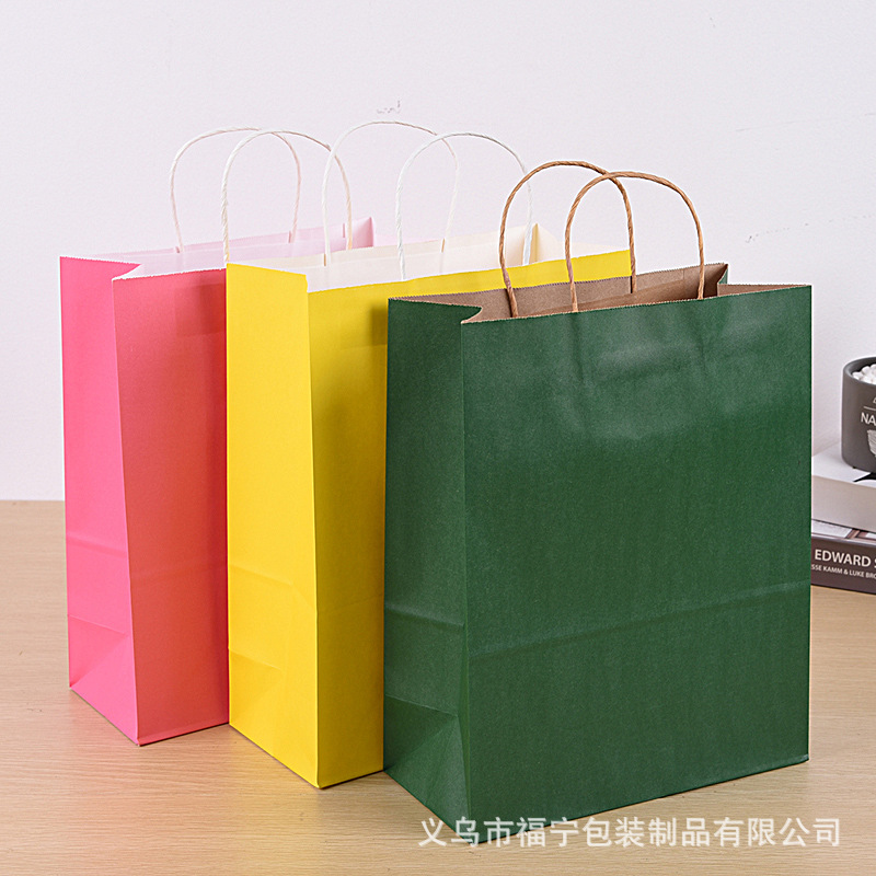 goods in stock cowhide Paper bag reticule Korean Edition Simplicity literature Like a breath of fresh air gift Hand carry Customize LOGO