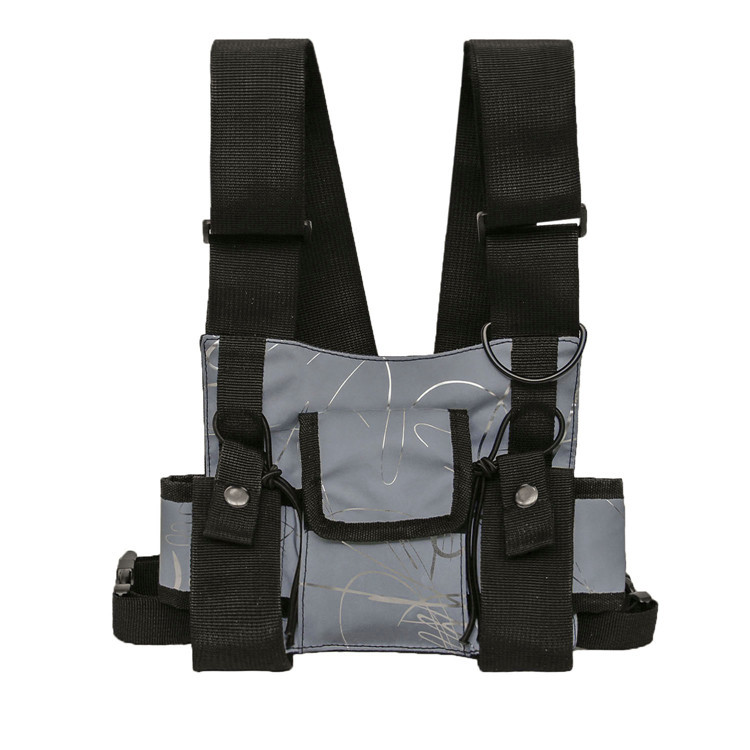 亚马逊一件代发新款反光布机能包战术用品运动户外对讲机战术背心