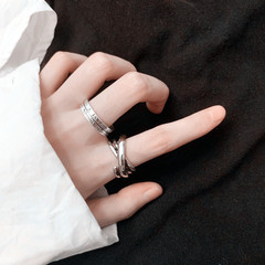 Retro Roman numeral open ring for women, fashionable, personalized, Instagram trendy, cool, minimalist design finger ring.