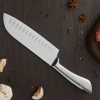 厂家直供不锈钢三德刀 马蹄形手柄7寸日式刀家用厨房料理刀厨师刀