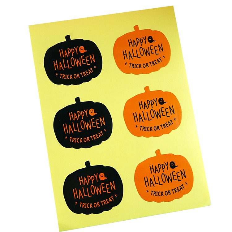 Pumpkin Shape Cartoon Halloween Gift Sealing Sticker display picture 5
