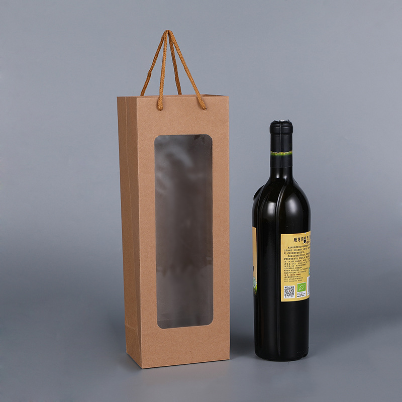 Bolsa de regalo de ventana bolsa de regalo de vino tinto solo bolsa de ventana de flor bolsa de embalaje de champán bolso