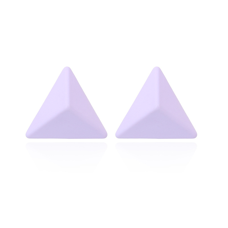 5g Weight Earrings Classification Housewarming, Anniversary, Business, Wedding, Travel, Birthday, Festival Occasion Geometric Pattern Women'S Gender Rose Red, Purple, Yellow Color New Style Purple Geometric Triangle Earrings Summer Bright Temperament Earrings Wholesale Nihaojewelry 14