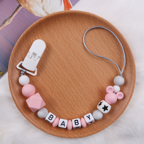 Amazon AliExpress baby pacifier anti-drop chain cartoon silicone pacifier chain teether chain baby products