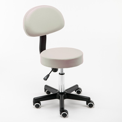 美容凳子滑輪包郵旋轉升降靠背大工椅美發美甲美容院專用圓形椅子