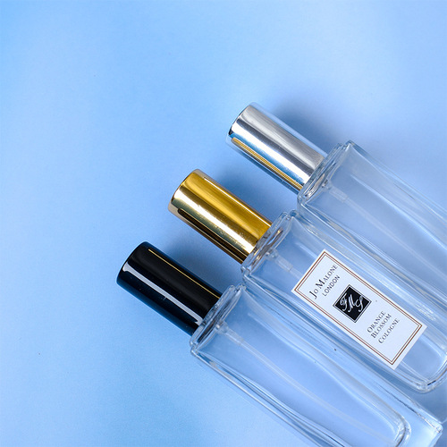 High-end perfume refillable square transparent glass bottle spray bottle rolling ball bottle essential oil bottle refill