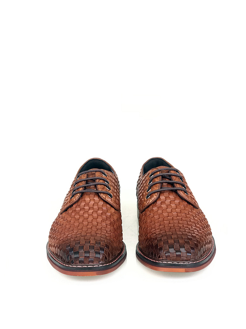 ShoeVault Frühling und Herbst Britische Business-Formelle Handarbeit Gewebte Casual Echtes Leder Schnürung Atmungsaktive Derby Hochzeitsschuhe_voghion.com