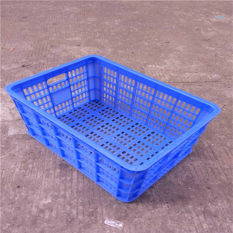 东莞蓝色塑胶篓子 深圳 镂空塑胶箱610*420*170mm广州网格塑胶箩