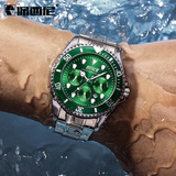 Стальной ремешок, водонепроницаемые часы, спортивный кварцевый модный механический календарь