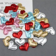 韓版亮面絨布愛心壓花 髮飾頭飾飾品配件服裝輔料DIY手工心形材料