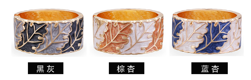 Retro Two-color Leaves Bracelet display picture 13