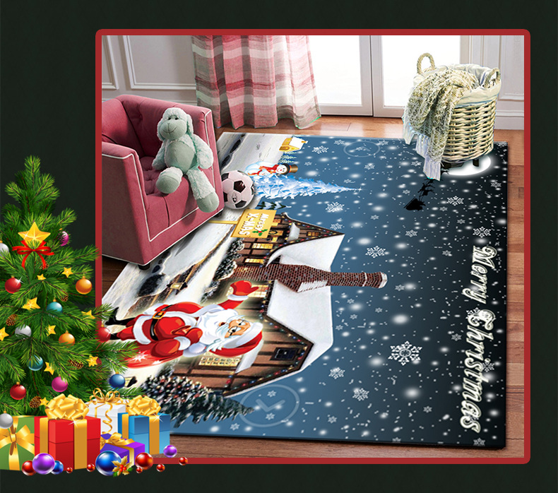圣诞节地毯,3D印花地毯,跨境专供地垫,入户门垫脚垫,办公室垫,卧室客厅地毯