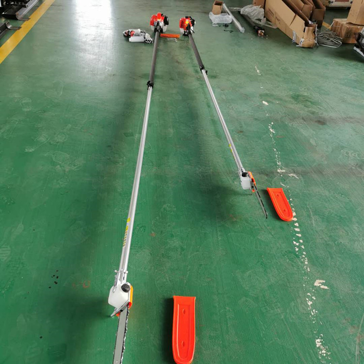 户外树木枝条砍伐工具 侧挂式高空锯树设备 汽油伸缩高枝锯