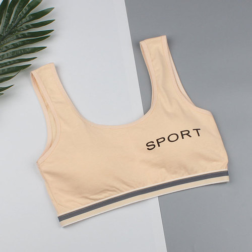 New girls developmental underwear student bra girl tube top big children printed wide shoulder strap padded vest wholesale