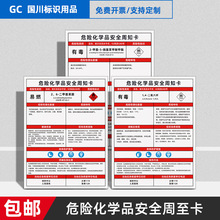 甲醇硫酸危险化学品安全周知卡职业病危害告知牌标志牌提示贴定制