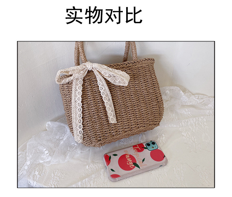 Spring New Straw Woven Bag Holiday Woven Bag Sen Department Beach Holiday Beach Bag Vegetable Basket Type Female Bag display picture 21