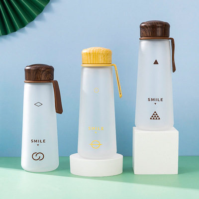 简约木纹太空杯大容量防摔PC塑料杯大容量便携户外学生水杯|ms