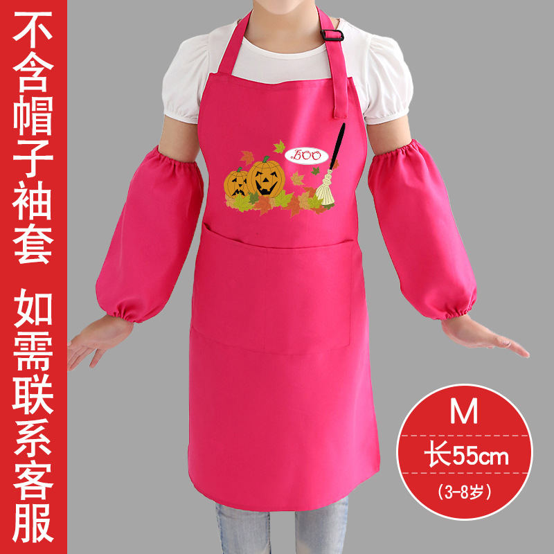 Estilo coreano de los niños delantal sin mangas Navidad Halloween tema actividad ropa comer pintura delantal protector imprimible