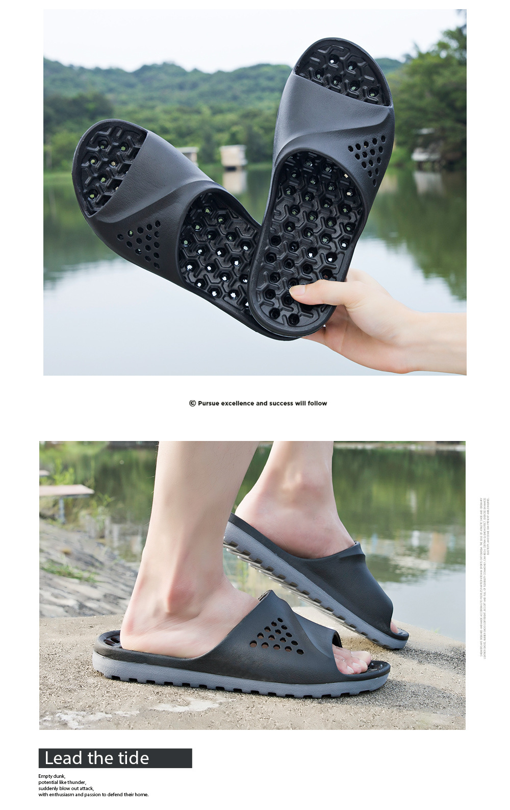 Men Slides Flip-Flops Indoor Party Fabric Leather Waterproof Lightweight Flip Flops_voghion.com