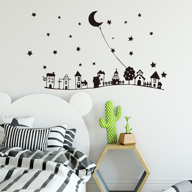 New Creative Cartoon Starry Night Moon Wall Stickers display picture 6