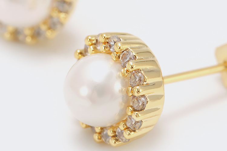 Retro Style Zircon Pearl Earrings Wholesale display picture 2