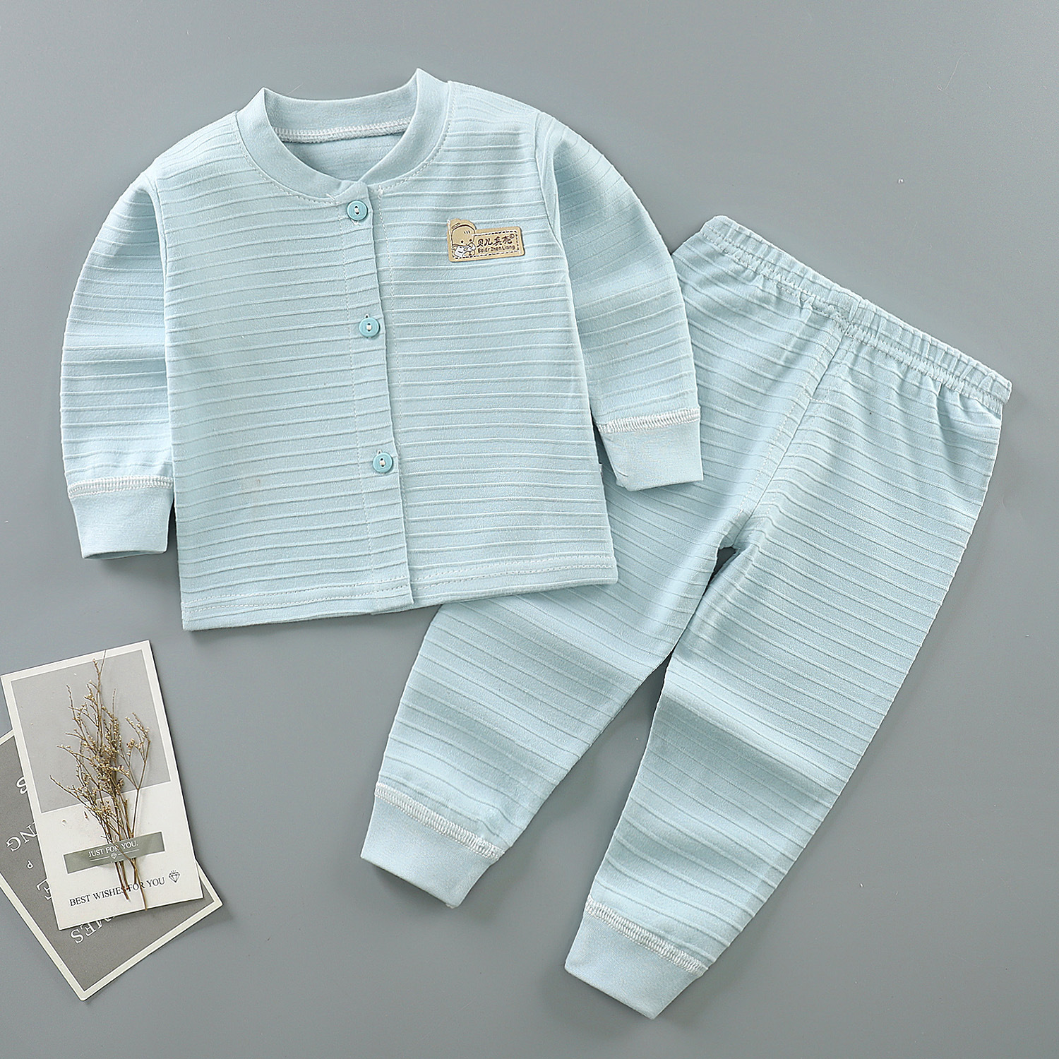 03-year-old baby children's pajamas spring underwear set children's high waist autumn clothes autumn pants set baby boys and girls detachable file