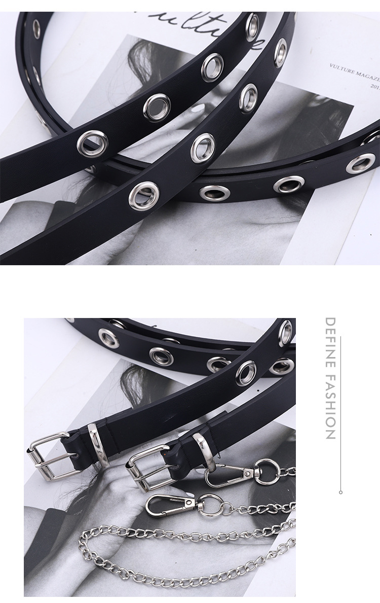 New Fashion Casual Belt Ladies Piercing Decoration Chain Pants Belt Korean Punk Style Belt Wholesale Nihaojewelry display picture 7