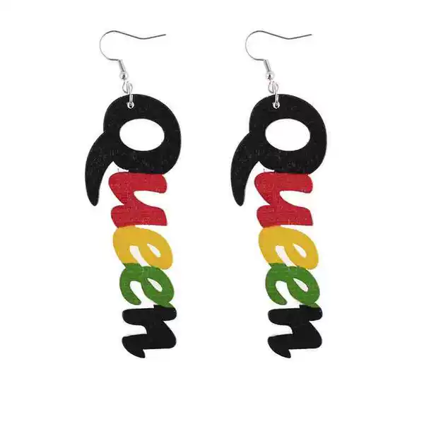 Amazon AliExpress Explosions Wooden Earrings Printed Pattern