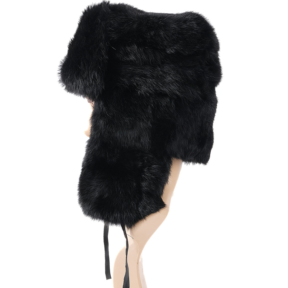 Cappelli da cacciatore Cappello da cacciatore in pelliccia di coniglio Cappello da cacciatore in pelliccia invernale da uomo Cappello da cacciatore in pelliccia spessa Cappello da cacciatore in cotone per anziani di mezza età_voghion.com