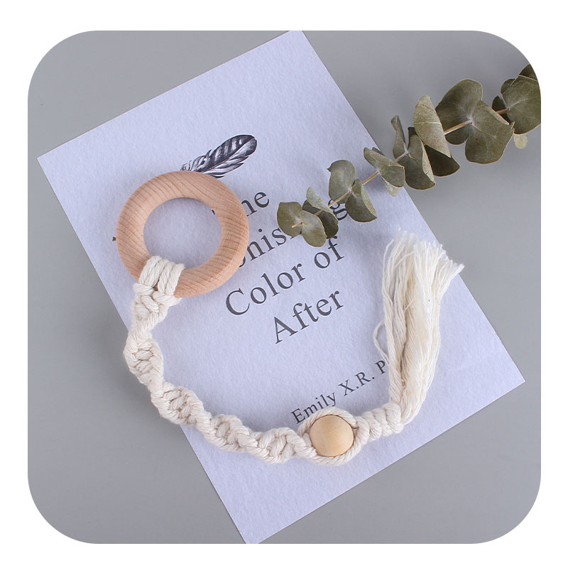 Bebé creativo haya juguete mordedor nuevo hecho a mano tejido algodón cuerda juguete infantil dientes molienda palo