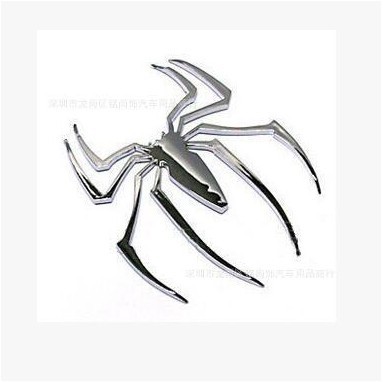 Venta al por mayor araña de metal pegatinas de coche divertido pegatinas de coche 3D tridimensional coche de metal pegatinas de coche araña pegatinas de coche
