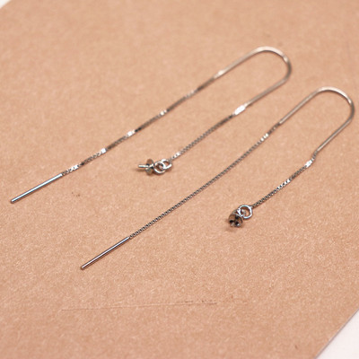 防丢耳线纯银S925耳钩盒仔细耳链diy耳饰配件-防过敏女粘珠子流苏