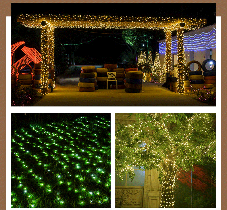 Balcony Garden Layout Courtyard Decoration Waterproof Led Gypsophila Small Lantern Light String display picture 1