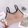 Street sports bra with letters, breast pads, push up T-shirt, underwear, European style, lifting effect