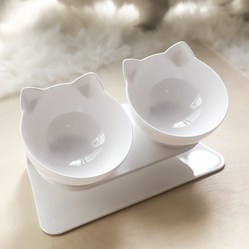 【Dropshipping】Cat Bowl Dog Bowl Double Bowl Anti-slip Pet Cat Bowl Cat Food Bowl Dining Bowl Cervical Protection
