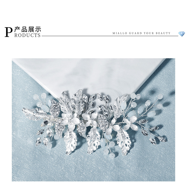 Japan And South Korea Accessories Wedding Jewelry Beautiful Jelly Crystal Pearl Hairpin Photography Modeling Headdress Hair Accessories Wholesale Nihaojewelry display picture 3