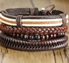 Retro bracelet, woven leather set, European style