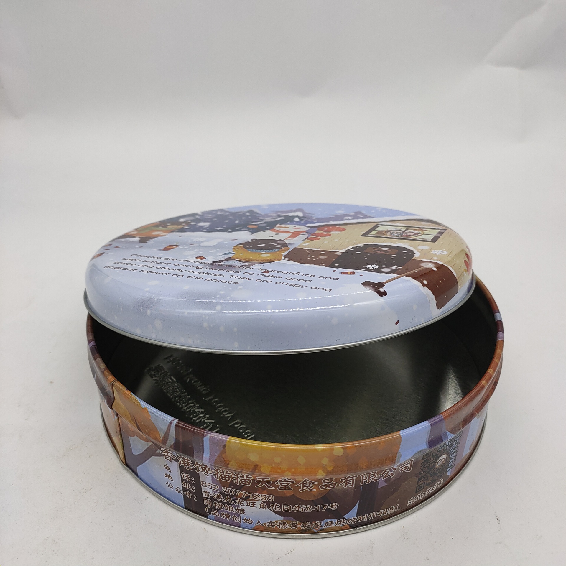 工厂巧克力喜糖果饼干马口铁盒罐子是圆形金属礼盒包装