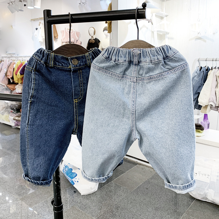 Ropa de primavera y otoño ins ropa de estilo coreano ropa para niños nuevos pantalones para niños y niñas estilo coreano ropa de padre e hijo estilo occidental jeans casuales sueltos